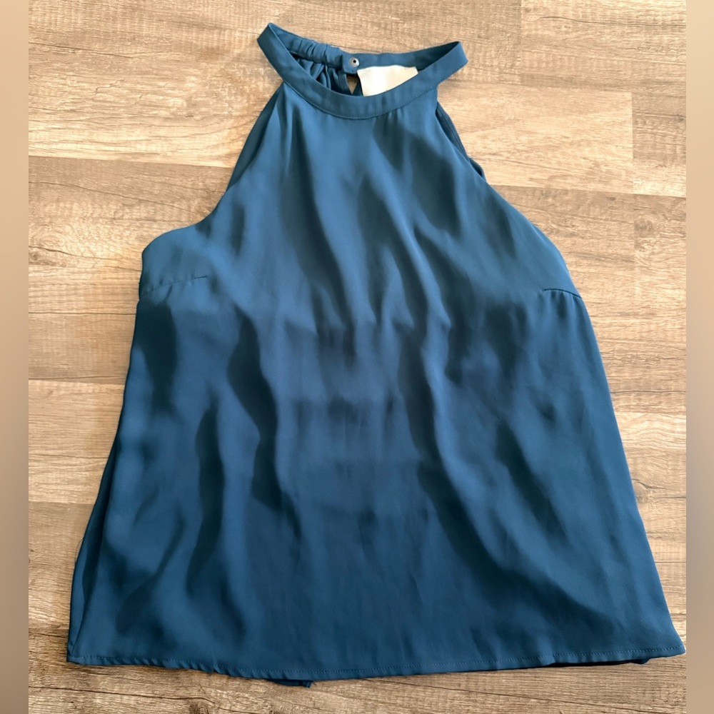 Anthropologie Chloe Oliver Open Back High-Neck Blouse - S